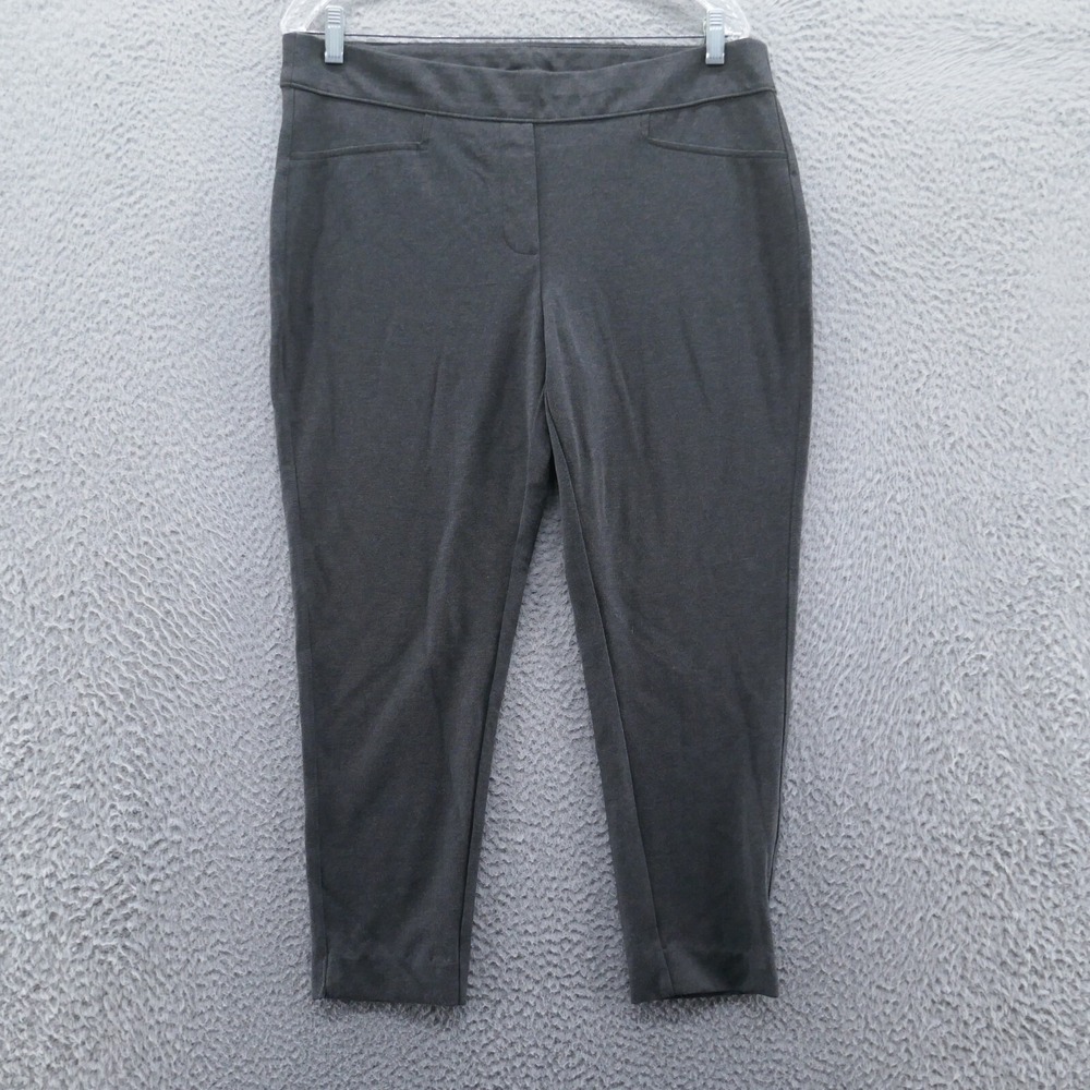 Chicos Brigitte So Slimming Ankle Pants Women Size 3 US 16 Petite Gray Pull On